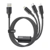 Essager 3in1 100W USB-C/Lightning/Micro Kábel, 1.2m, (Fekete) (EXCMTL-JJ01-P)