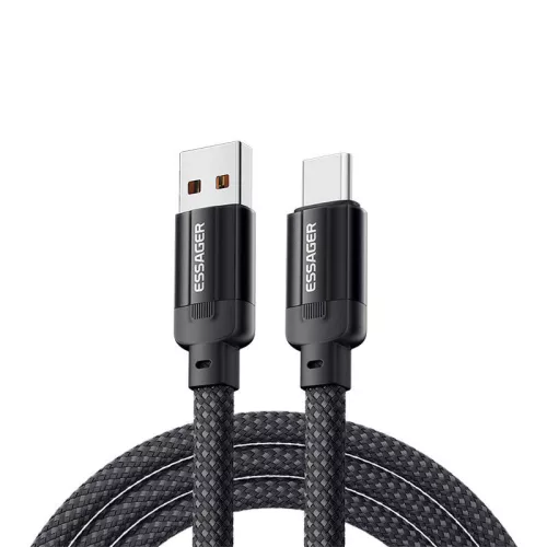 Essager 100W USB-C Töltőkábel, - 1m, (Fekete) (EXCT-YS01-P)