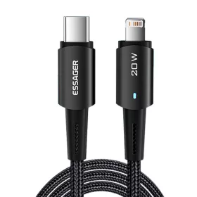   Essager - 1m USB-C Lightning Kábel, 20W, (Fekete) (EXCTL-CG01)
