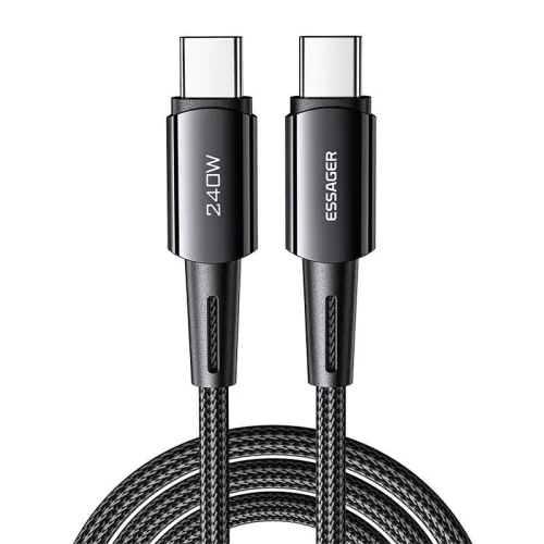 Essager 240W USB-C Kábel, 2m, (Fekete) (EXCTT3-CGA0G-P)