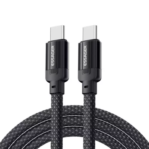 Essager 240W USB-C Kábel, - 1m, (Fekete) (EXCTT3-YS01-P)