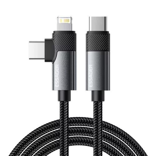 Essager 65W USB-C Lightning És USB-C Kábel, - 1m, (Szürke) (EXCTTL-WL0G-P)