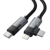 Essager 65W USB-C Lightning És USB-C Kábel, - 1m, (Szürke) (EXCTTL-WL0G-P)