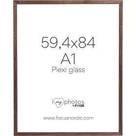 Focus Soul képkeret - diófa furnér  (59,4x84) (A1) Plexi