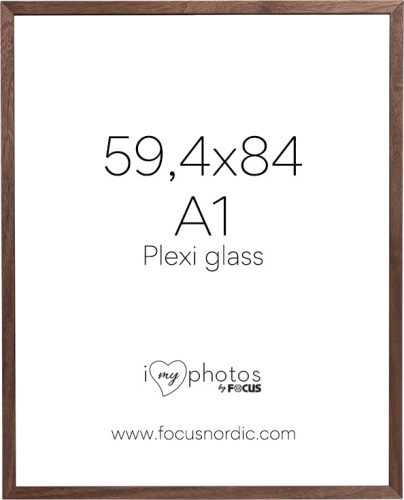 Focus Soul képkeret - diófa furnér  (59,4x84) (A1) Plexi