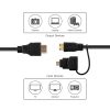 Feelworld 2in1micro HDMI / Mini HDMI Kábel - Fekete