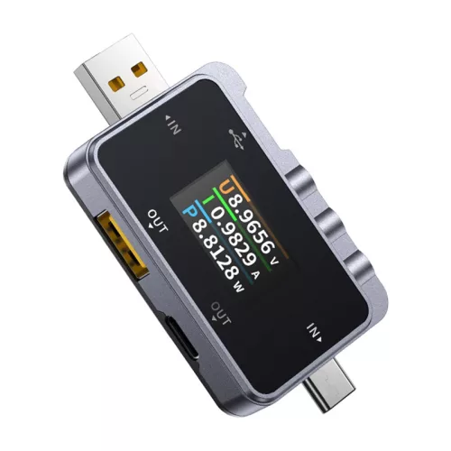 FNIRSI FNAC-28 2 az 1-ben USB teszter USB-C és USB-A