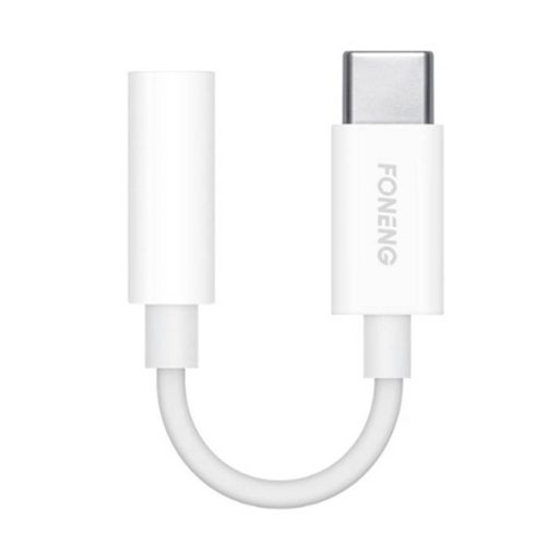 Foneng BM21 3,5 mm-es jack - USB C Audiokábel (fehér)