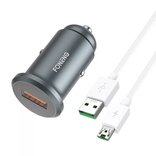 Foneng Autós Töltő 4A USB Kábellel, Micro /USB Csatlakozó (C15-Micro)