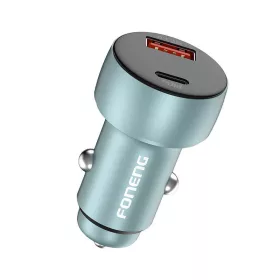   Foneng Autós Töltő 1xUSB-A És 1xUSB-C, 48W, (Szürke) (C18)