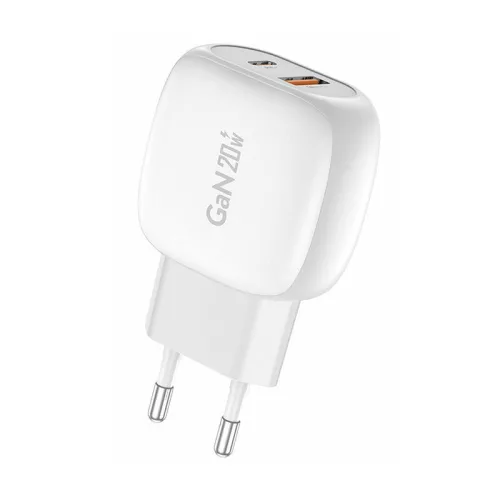 Foneng 20W USB-C És USB-A Hálózati Töltőfej (Fehér) (EU41-Single)