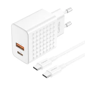   Foneng 20W USB-C És USB-A Hálózati Töltőfej Kábellel (EU42-Type-C-to-Type)