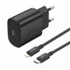 Foneng 25W USB-C Hálózati Töltőfej És Lightning Kábel (EU51-Type-C-to-Light)