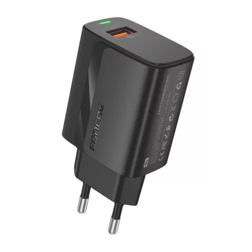 Foneng USB-A Gyors Töltő (Fekete) (EU64 black)