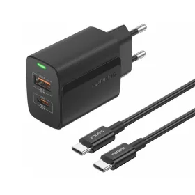 Foneng USB-C Dual Portos Hálózati Töltő (EU66 C-C/black)