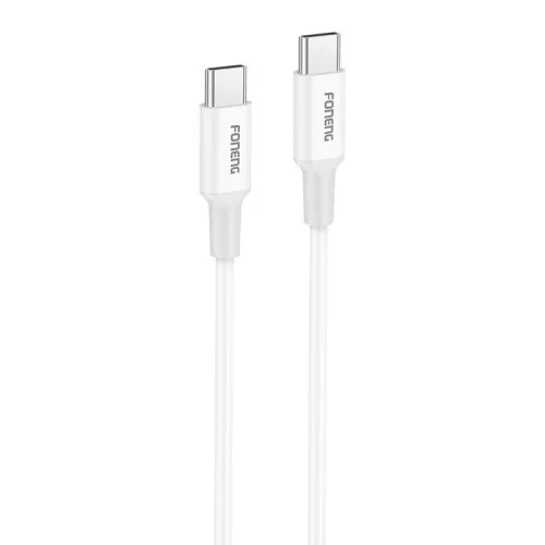 Foneng 60W USB-C – USB-C Gyorstöltőkábel, 1.2m (Fehér) (X106-C-C)