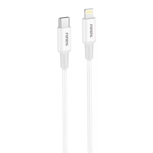 Foneng USB-C - Lightning 1,2m (Fehér) Gyorstöltőkábel (X106-C-iP)
