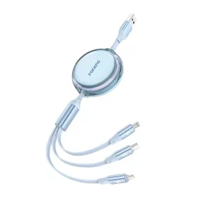 Foneng 3in1 Töltőkábel 1.- 1m (Kék) (X113 blue)