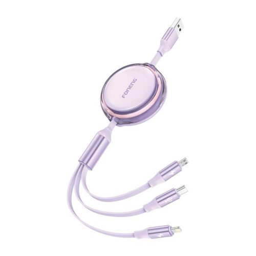 Foneng X113 3in1 Kábel - Lila -1m