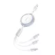 Foneng 3in1 Töltőkábel 1.- 1m (Fehér) (X113 White)