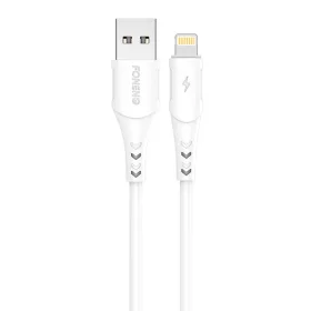   Foneng iPhone Lightning USB Kábel, - 1m, 2.1A, (Fehér) (X81-iPhone)