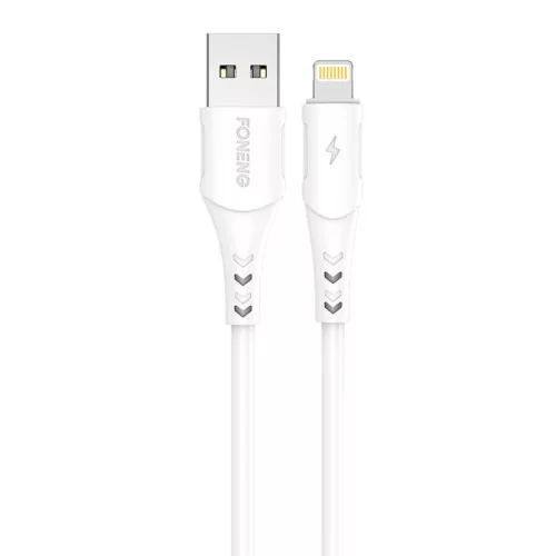 Foneng iPhone Lightning USB Kábel, - 1m, 2.1A, (Fehér) (X81-iPhone)
