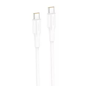   Foneng 60W USB-C Kábel, - 1m, (Fehér) (XS01-Type-C-to-Type)