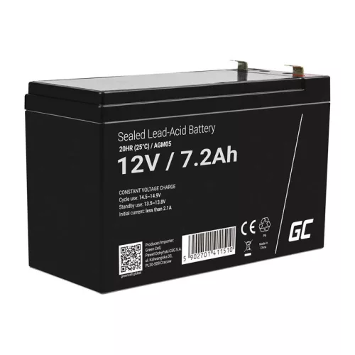 Green Cell 12V 7.2Ah karbantartásmentes AGM Akkumulátor UPS (AGM05)