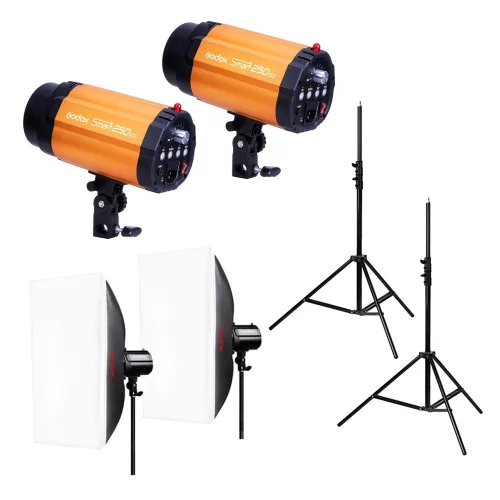 Godox Mini Pioneer 250W dupla stúdióvaku szett + softbox