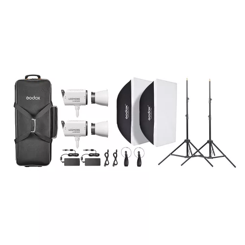 Godox Litemons LA300R RGB Színes LED dupla videólámpa Kit (Fehér)