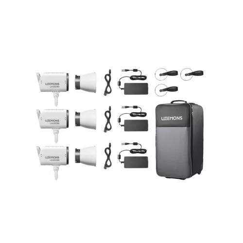 Godox Litemons LA300R RGB Színes LED tripla videólámpa Kit (Fehér)