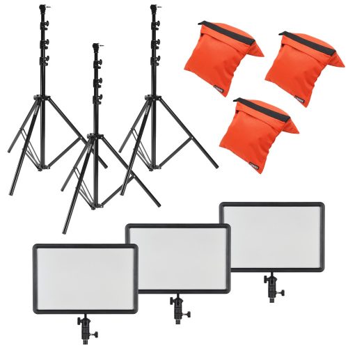 GODOX LEDP260C Tripla Fotó Stúdió Fény Szett - 3200-5600K