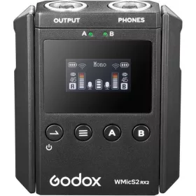   Godox WMicS2 RX2 UHF Mikrofon Rendszer -Vezetéknélküli Mic Vevő