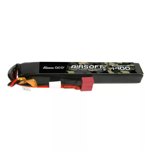 Gens Ace 1400mAh 2S1P 7.4V Airsoft LiPo Akkumulátor T Csatlakozó (GEA14002S25D)