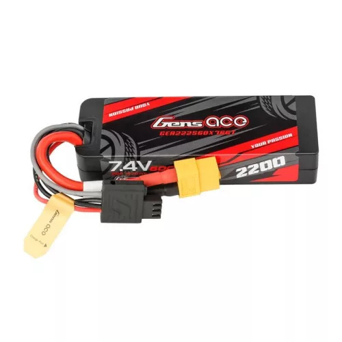 Gens Ace 2200mAh 7.4V 60C Keménytokos Akkumulátor XT60 Csatlakozó (GEA222S60X76GT)