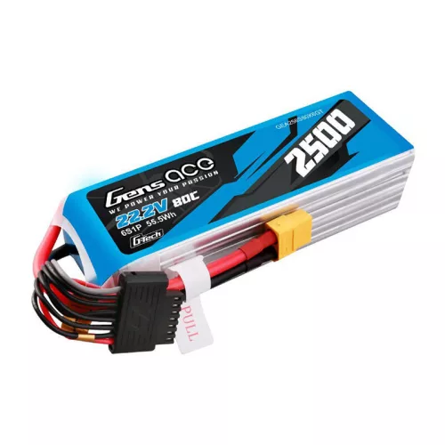 Gens Ace 2500mAh 22.2V 80C 6S Lipo Akkumulátor XT60 Csatlakozó (GEA256S80X6GT)