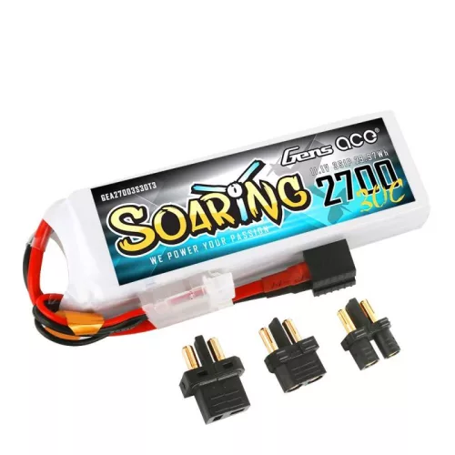 Gens Ace 2700 mAh 11,1 V 30C LiPo Akkumulátor EC3/XT60/T-dugóval (GEA27003S30T3)