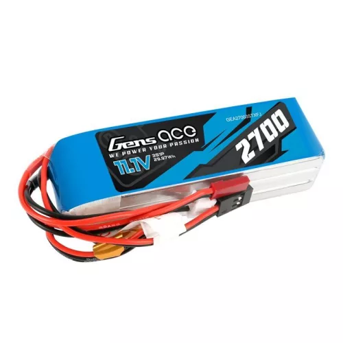 Gens Ace 2700mAh 11,1V 3S1P LiPo Akkumulátor Futaba/JST-XHR/JST-SYP Csatlakozó (GEA27003STXFJ)