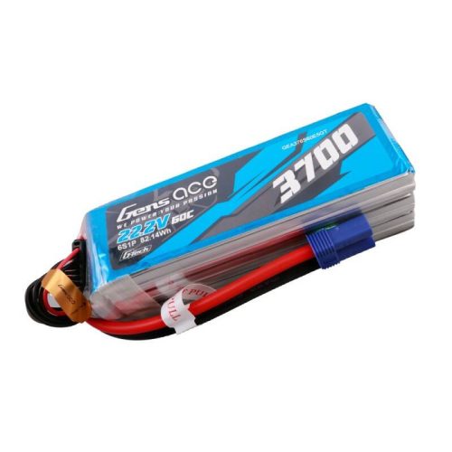 Gens Ace 3700mAh 22.2V 60C 6 Cellás Lipo Akkumulátor (GEA376S60E5GT)