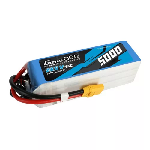 Gens Ace 5000mAh 25.9V 45C 7S1P Lipo Akkumulátor XT90 Csatlakozó (GEA50007S45X9)