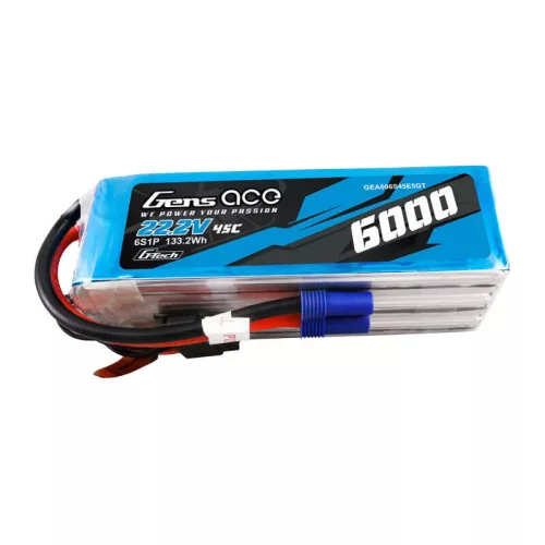 Gens Ace 6S 6000mAh 22.2V 45C Lipo Akkumulátor /EC5 Csatlakozó (GEA606S45E5GT)