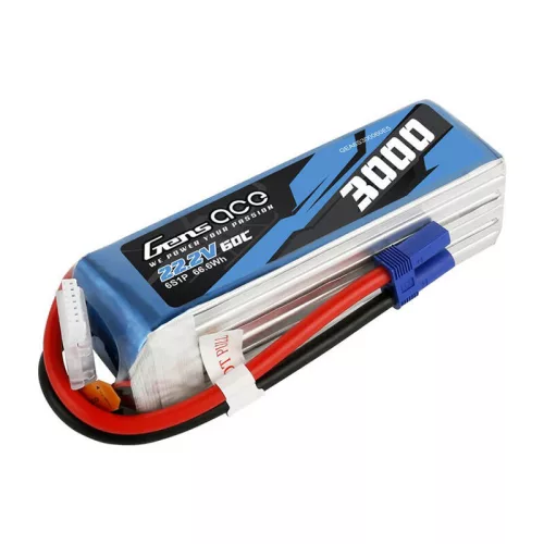 Gens Ace 3000mAh 22.2V 60C 6 Cellás Lipo Akkumulátor /EC5 Csatlakozó (GEA6S300060E5)