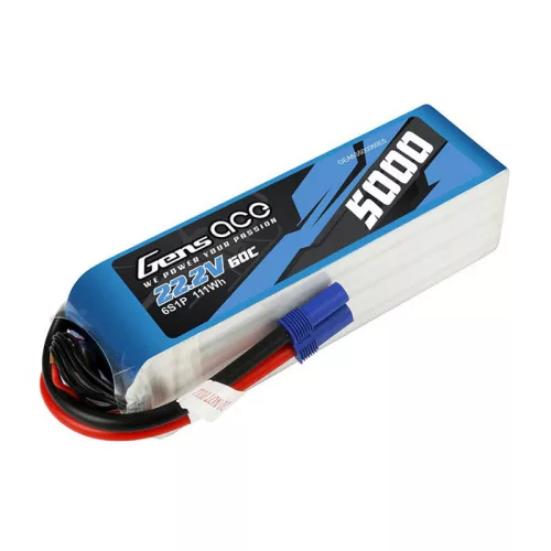 Gens Ace 5000mAh 22.2V 60C 6 Cellás Lipo Akkumulátor /EC5 Csatlakozó (GEA6S500060E5)