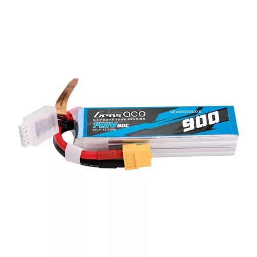 Gens Ace 900mAh 14.8V 80C 4 Cellás XT60 Akkumulátor (GEA9004S80X6)