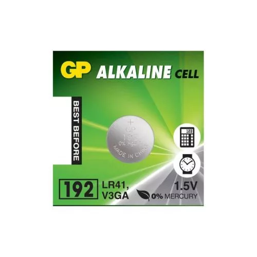 GP elem AG3 Alkaline Gombelem LR41 192F-U10 1.55V (10 db/bliszter)