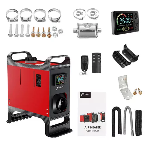 Hcalory HC-A02 Parkolófűtés — 5-8 kW, dízel, Bluetooth (piros)