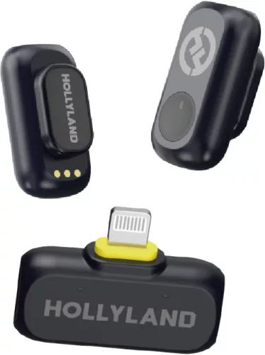Hollyland LARK A1 Mini Duo vezeték nélküli mikrofon szett (Lightning) - fekete