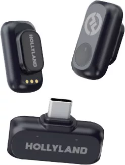Hollyland LARK A1 Mini Duo vezeték nélküli mikrofon szett (USB-C) - fekete