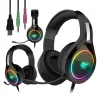 Havit GAMENOTE H2232D RGB USB + 3,5mm-es gamer fejhallgató (fekete)