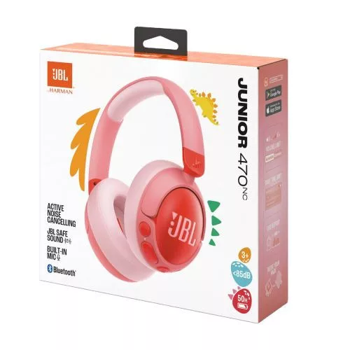 JBL JR470NC Bluetooth vezeték nélküli fejhallgató gyerekeknek (rózsaszín)